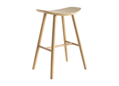 Design Barhocker aus hellem Holz H65 cm DEMORY
