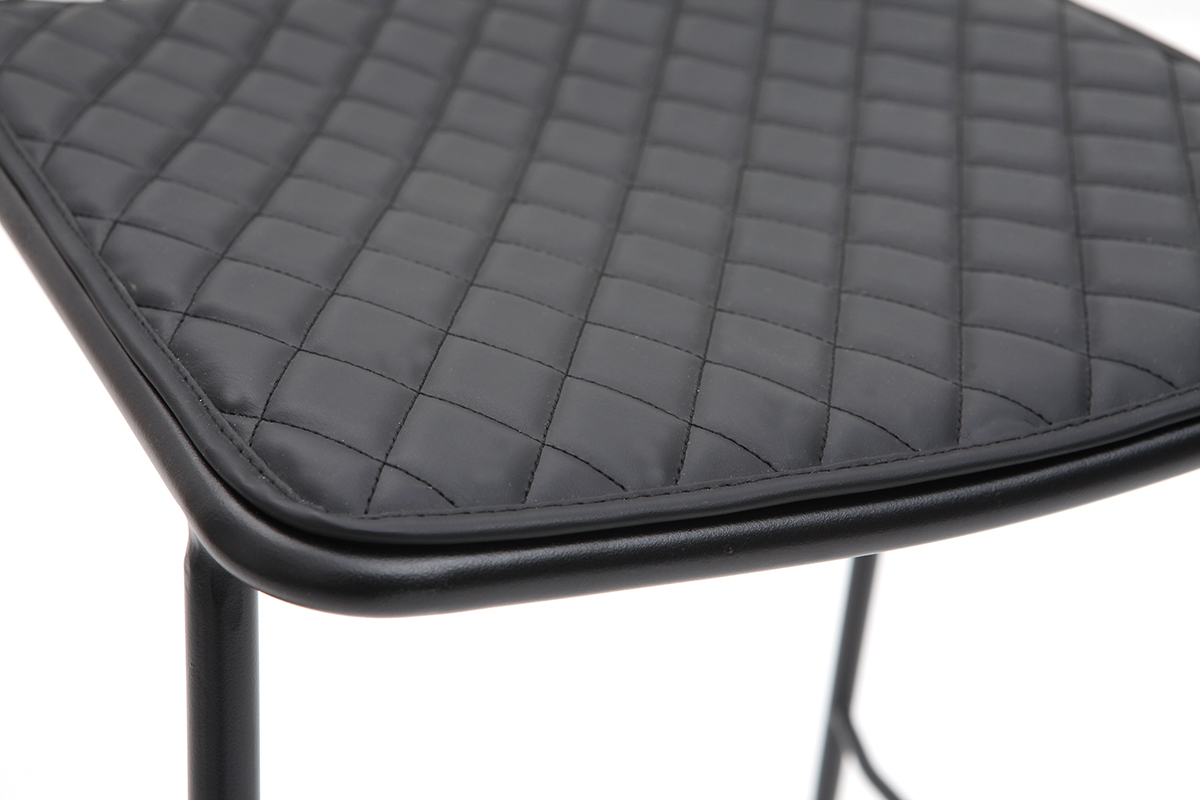 Design-Barhocker aus Metall Schwarz mit Kissen 65 cm (2er-Set) FEELING