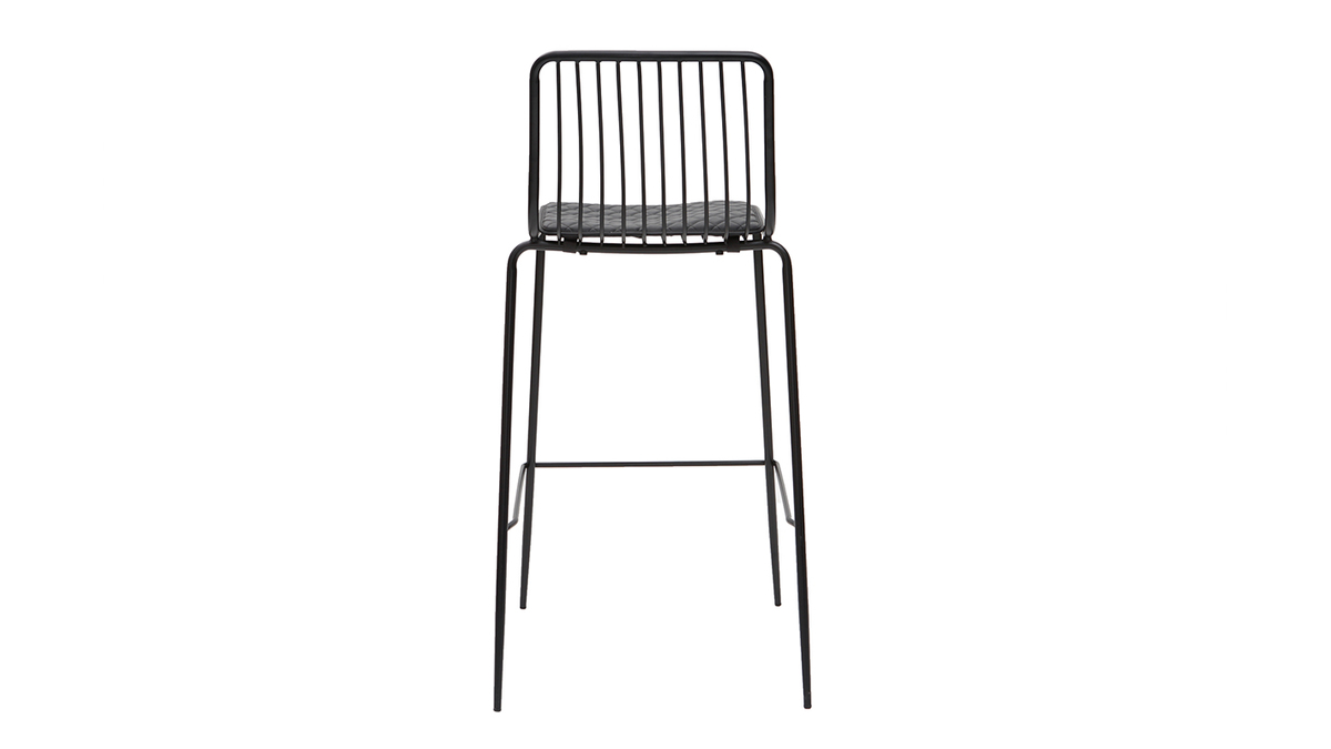Design-Barhocker aus Metall Schwarz mit Kissen 75 cm (2er-Set) FEELING