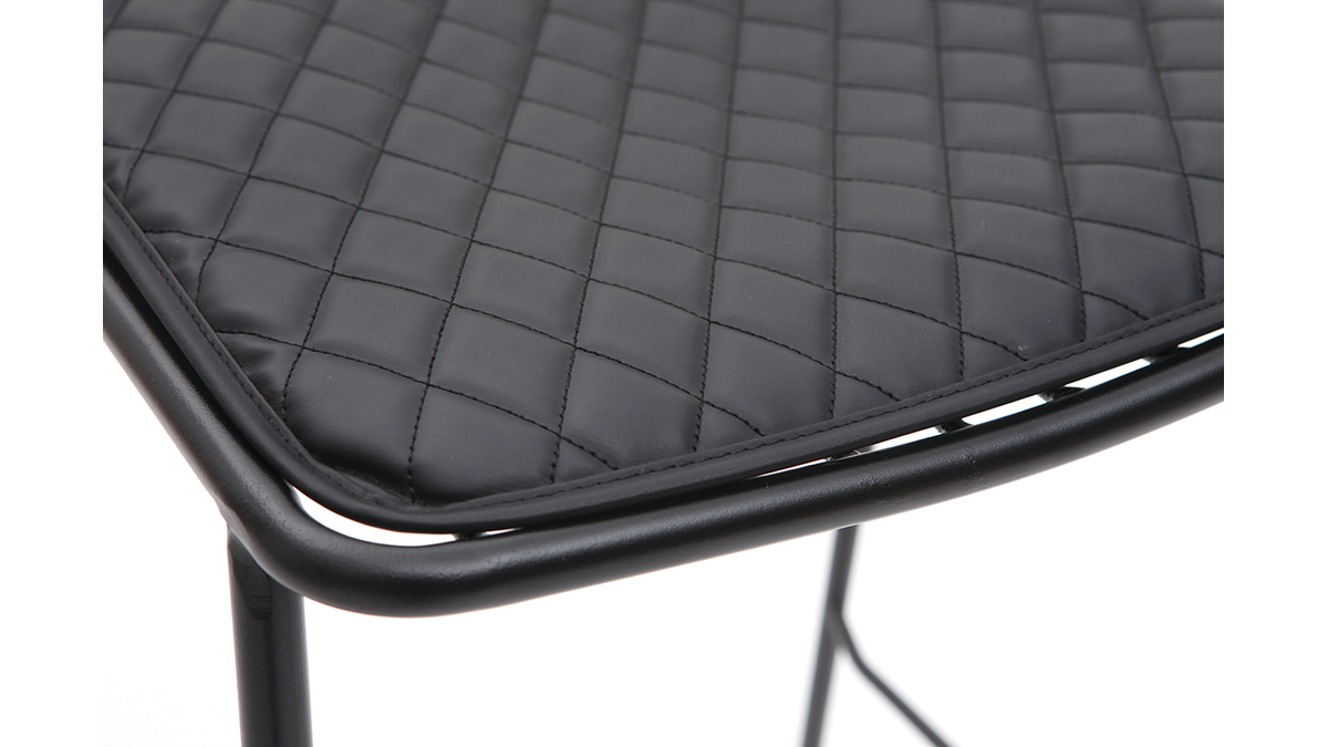Design-Barhocker aus Metall Schwarz mit Kissen 75 cm (2er-Set) FEELING