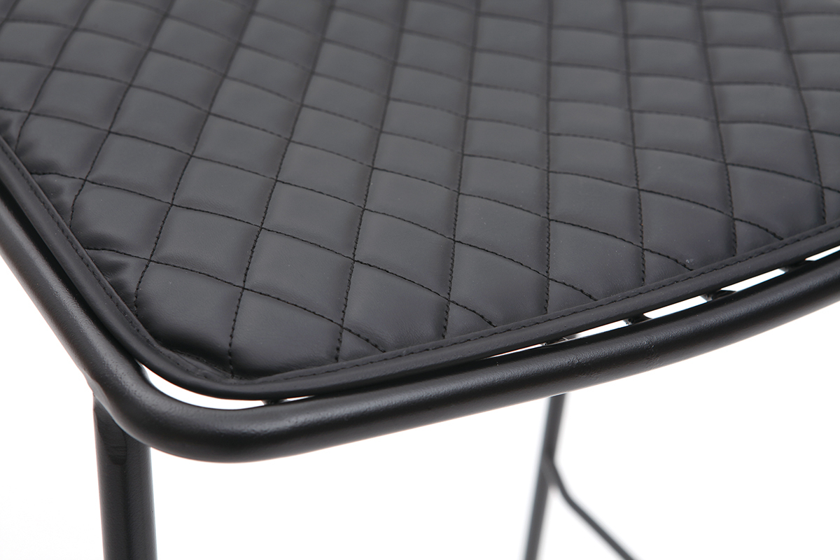 Design-Barhocker aus Metall Schwarz mit Kissen 75 cm (2er-Set) FEELING