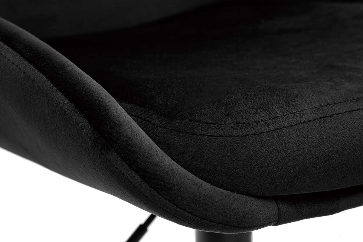 Design-Barhocker aus petrolblauem Samtstoff und schwarzem Metall 360� drehbar (2er-Set) HOLO