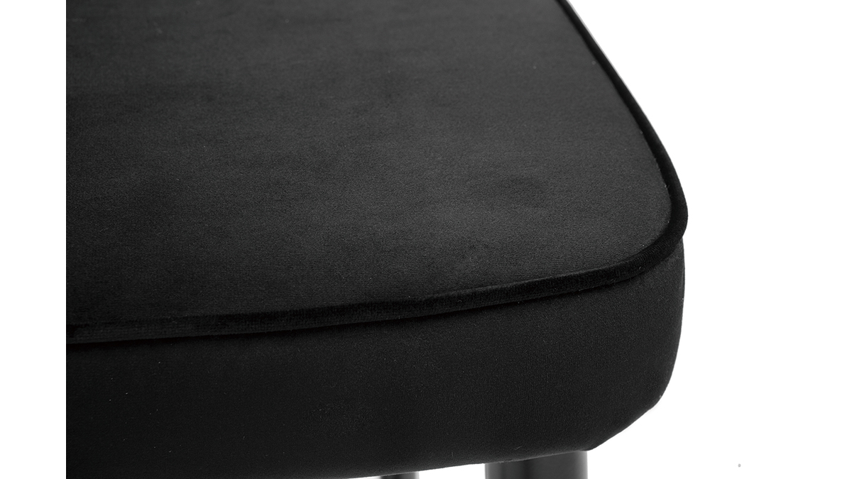 Design-Barhocker aus schwarzem Samt und Metall H69 cm BELLEROSE