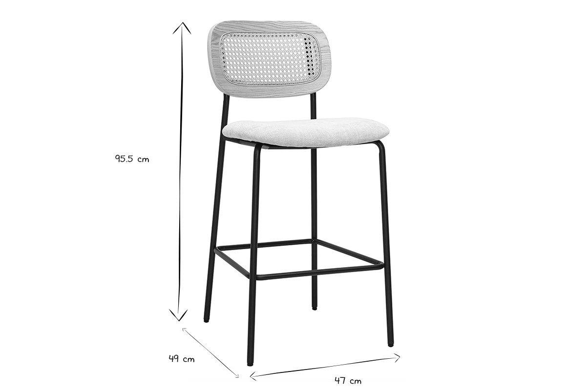 Design-Hocker MIRANDA in Schwarz und Wei�, Ma�e: B47 x T49 x H95,5 cm.