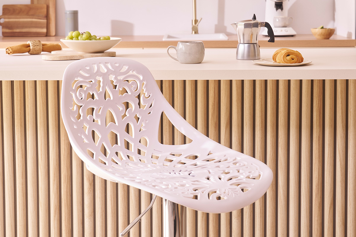 Design-Barhocker Barock Wei 2er Set BAROCCA.