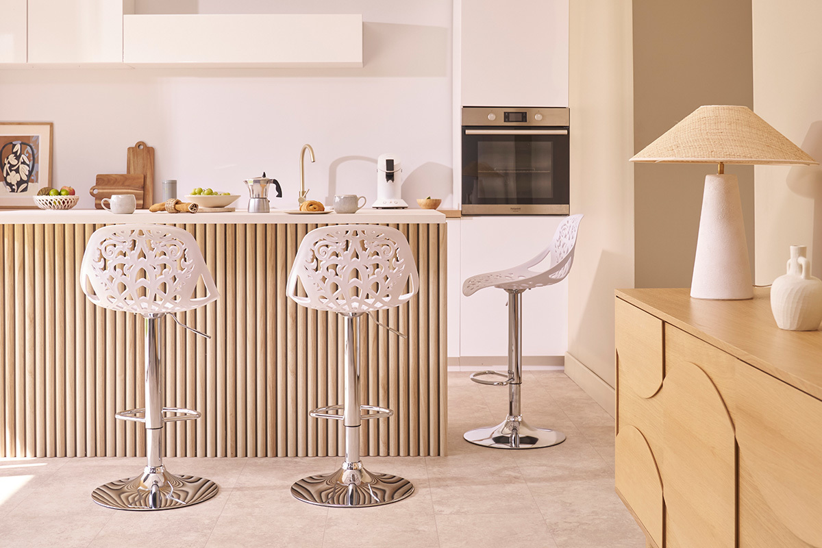 Design-Barhocker Barock Wei 2er Set BAROCCA.