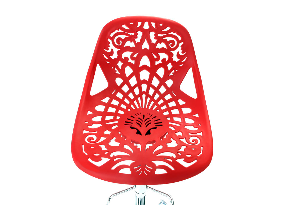 Design-Barhocker Barockstil BAROCCA Rot