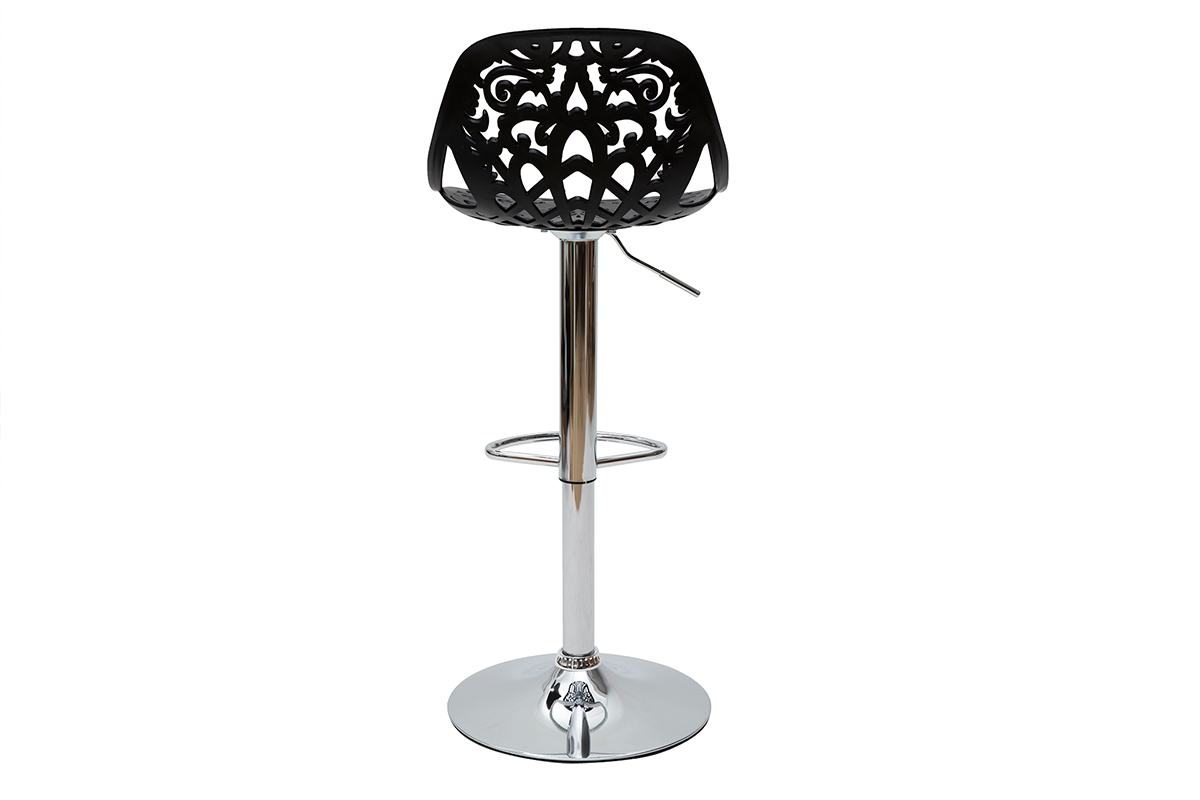 Design-Barhocker Barockstil BAROCCA Schwarz