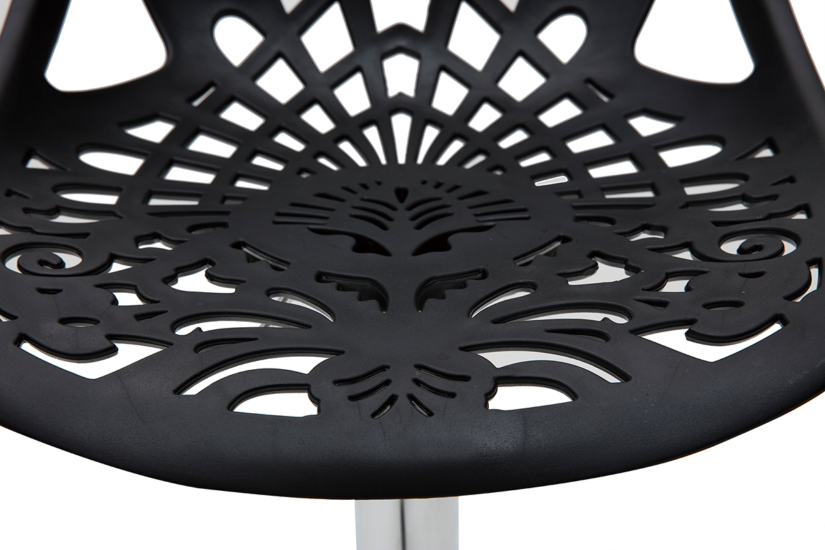 Design-Barhocker Barockstil BAROCCA Schwarz