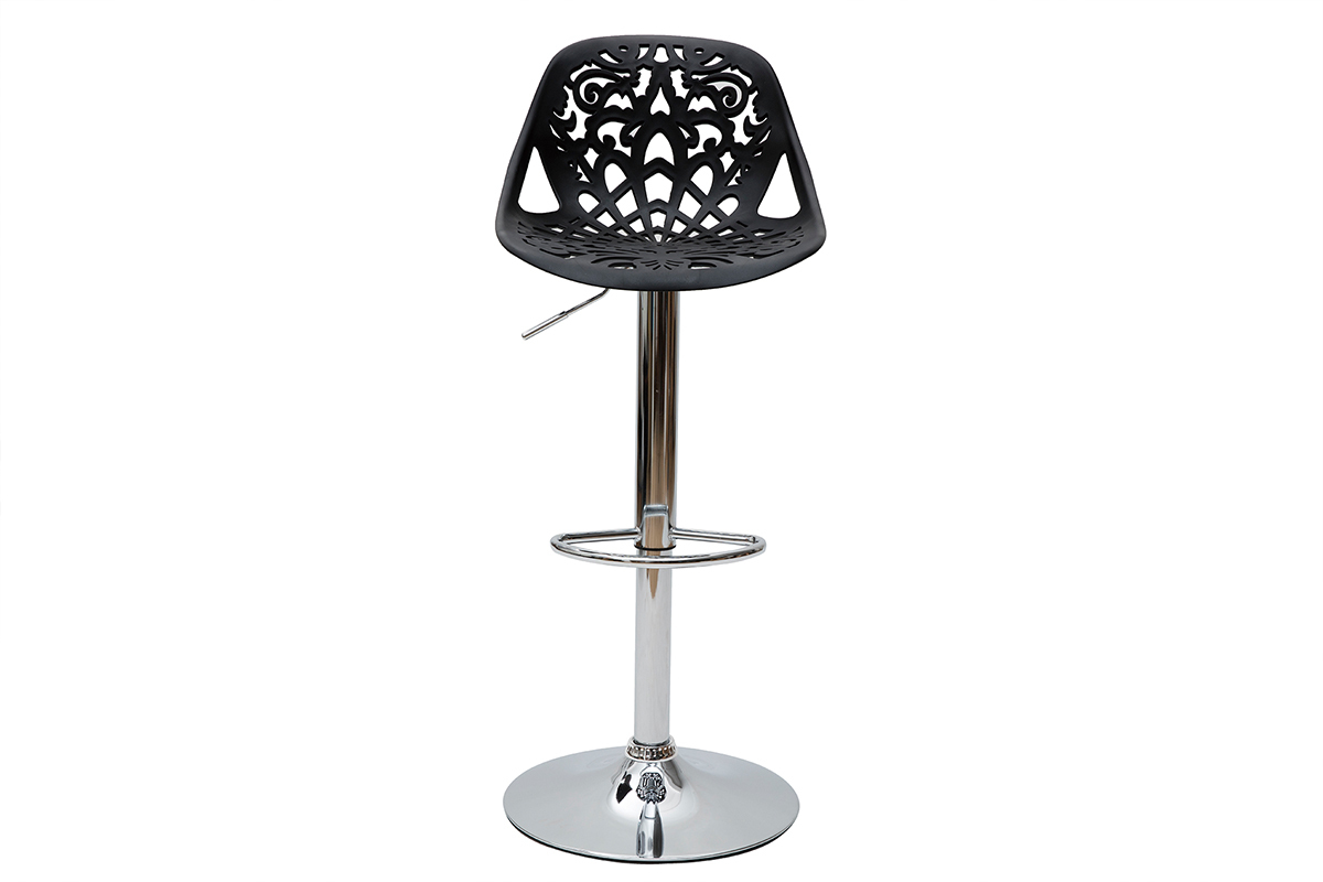 Design-Barhocker Barockstil BAROCCA Schwarz