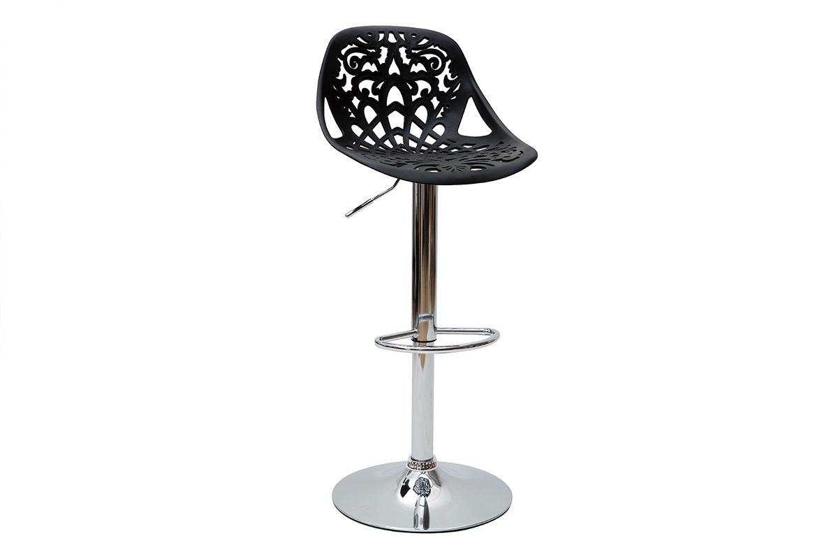 Design-Barhocker Barockstil BAROCCA Schwarz