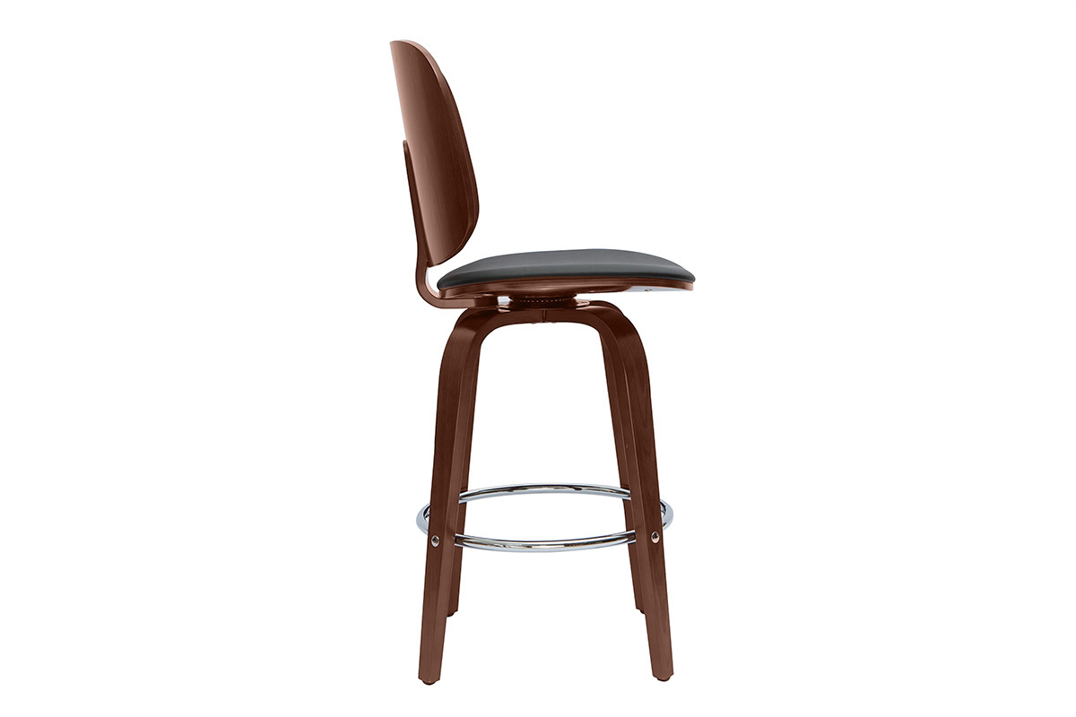 Design-Barhocker drehbar schwarz und dunkles Holz (2er-Set) BECK