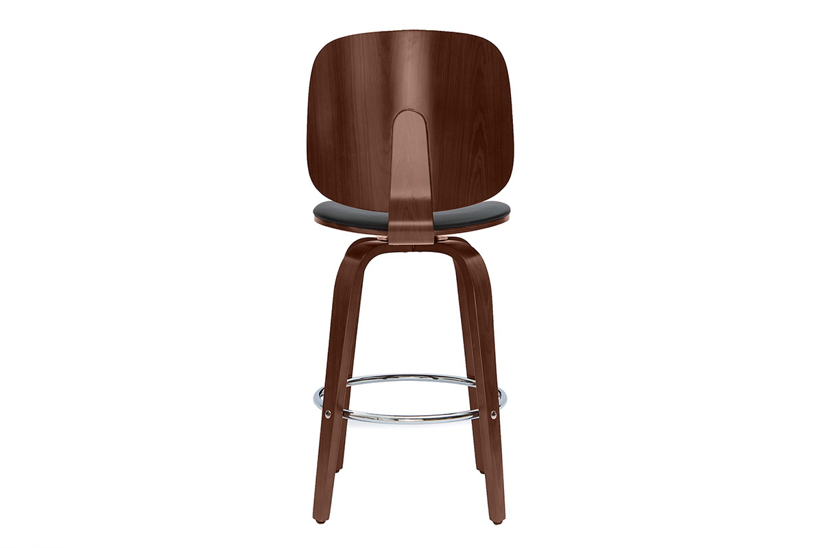 Design-Barhocker drehbar schwarz und dunkles Holz (2er-Set) BECK