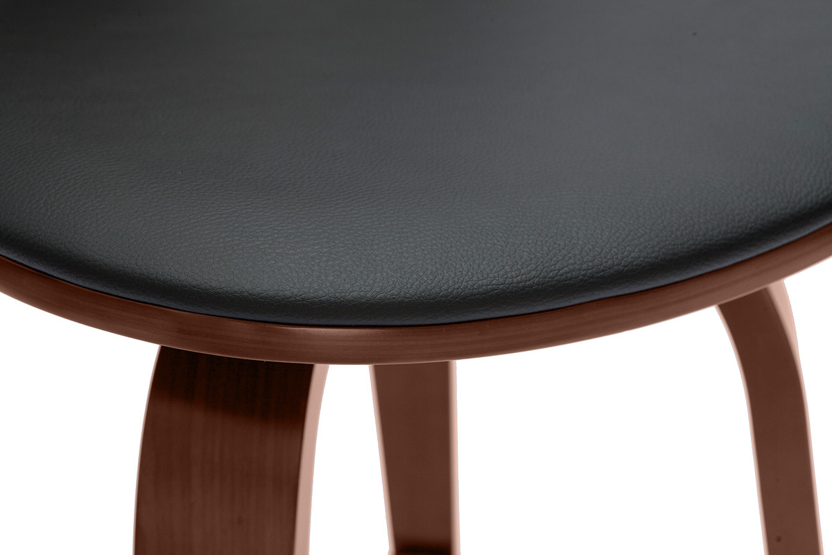 Design-Barhocker drehbar schwarz und dunkles Holz (2er-Set) BECK
