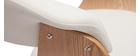 Design-Barhocker drehbar weiß mit hellem Holz  H 67 cm OKTAV