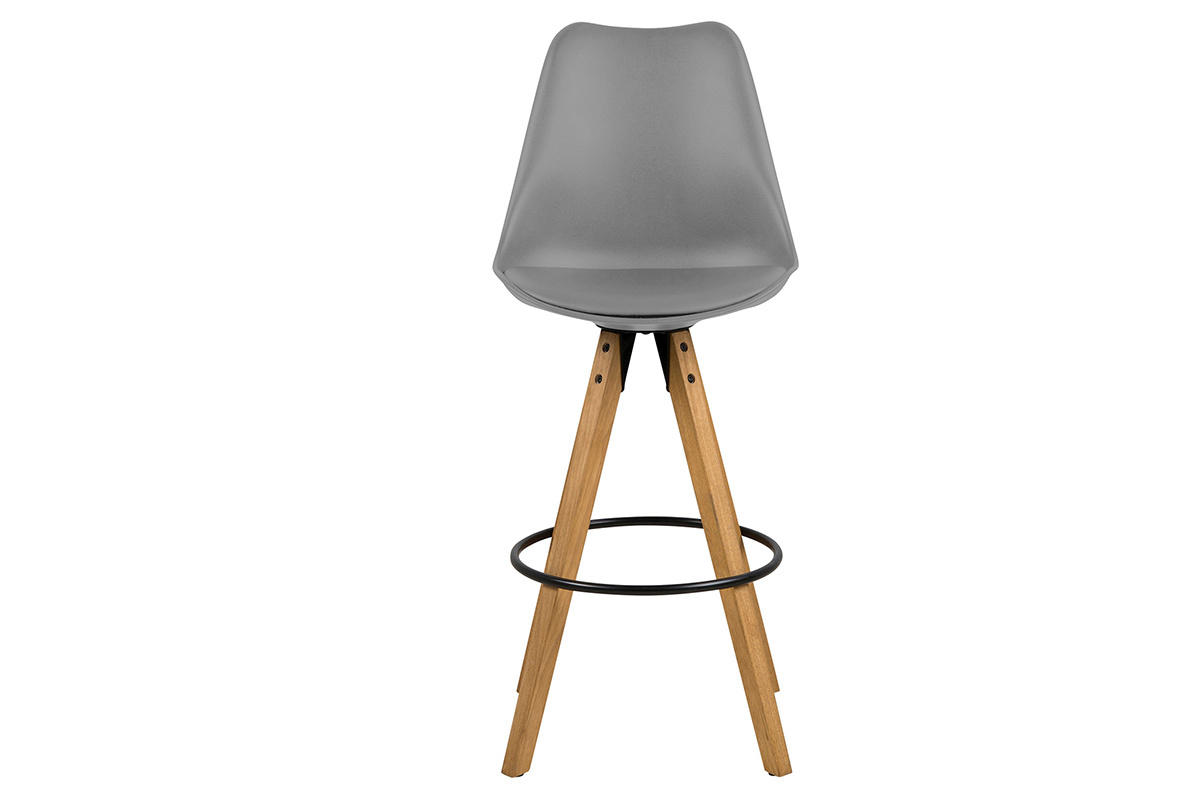 Design-Barhocker Dunkelgrau und Holz 2 Stck. NADJA