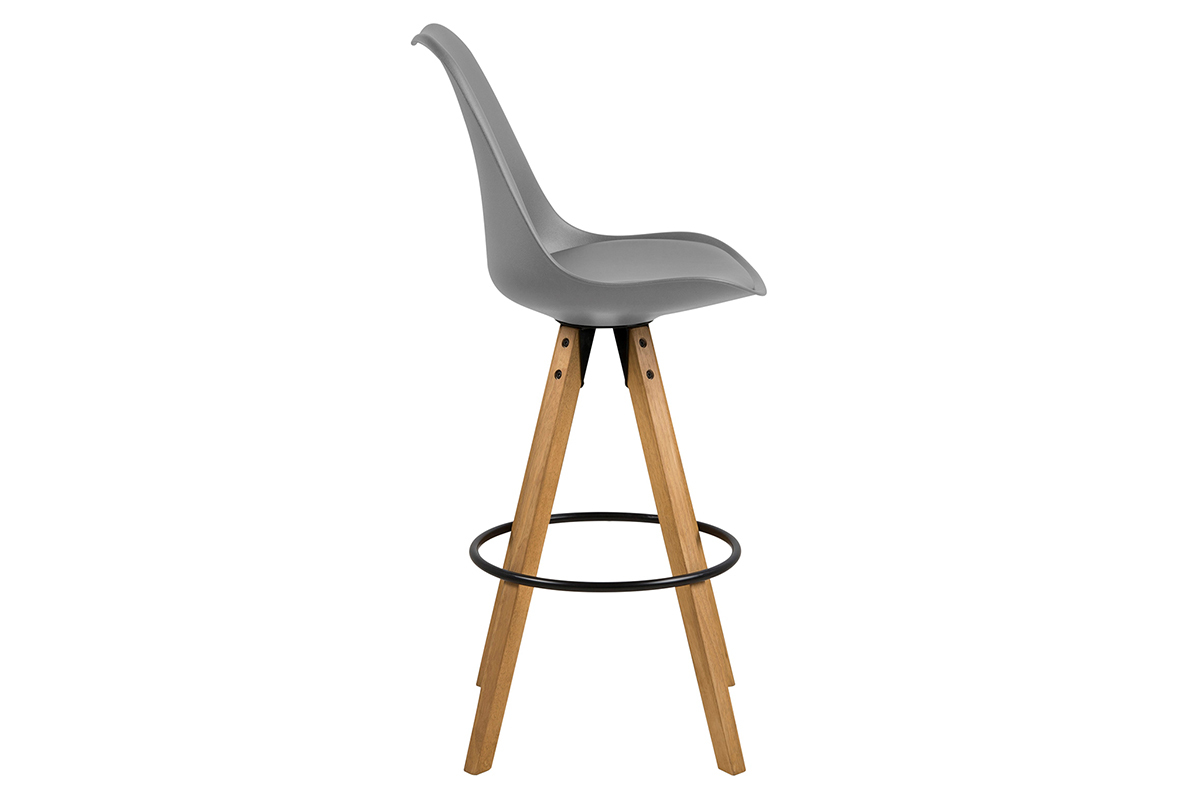 Design-Barhocker Dunkelgrau und Holz 2 Stck. NADJA
