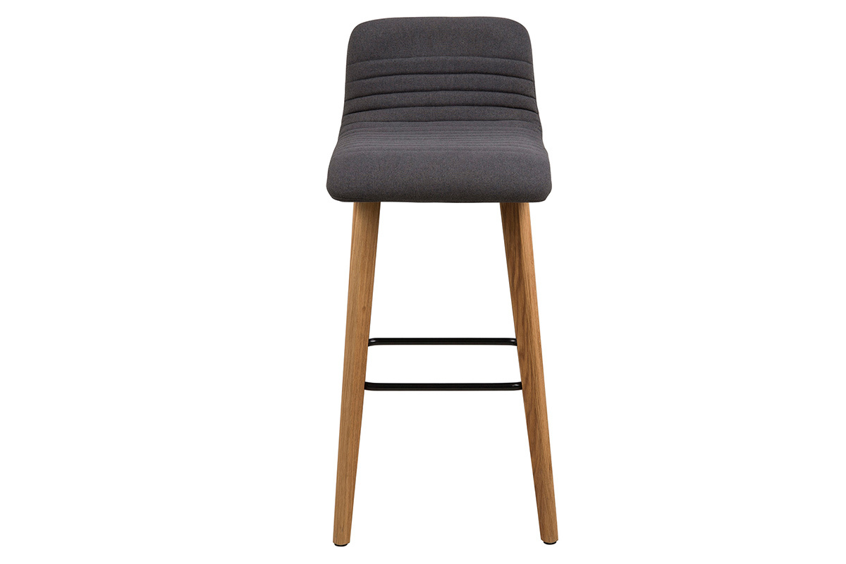 Design-Barhocker Dunkelgrau und Holz 2 Stck. ULRIK