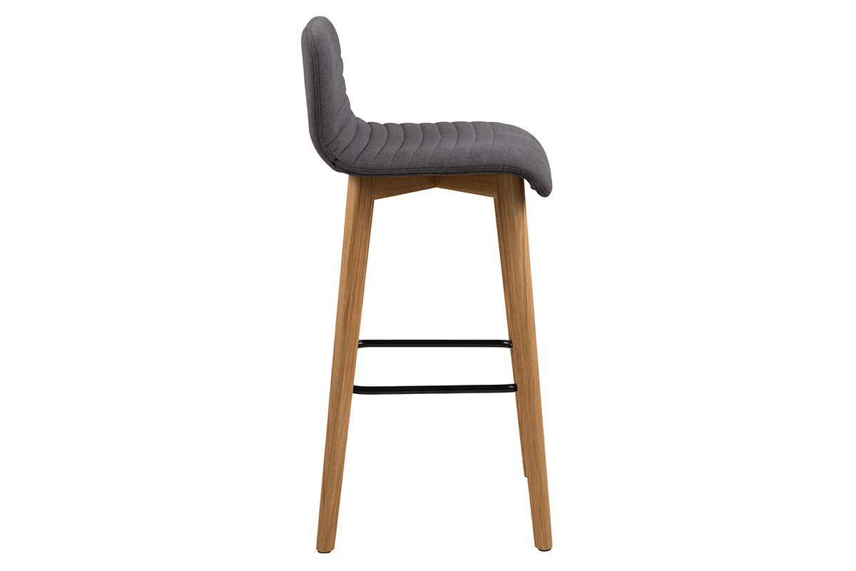 Design-Barhocker Dunkelgrau und Holz 2 Stck. ULRIK
