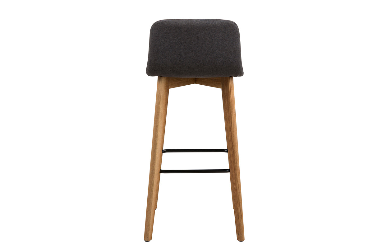 Design-Barhocker Dunkelgrau und Holz 2 Stck. ULRIK