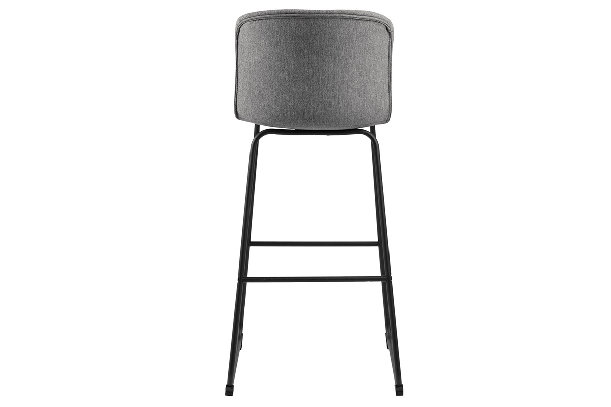 Design-Barhocker dunkelgrauer Stoff und schwarzes Metall 75 cm (2er-Set) STORY