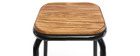 Design-Barhocker Edelstahl 2er-Set H 75 cm dunkles Holz MEMPHIS