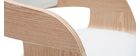 Design-Barhocker EUSTACHE höhenverstellbar weiß und helles Holz