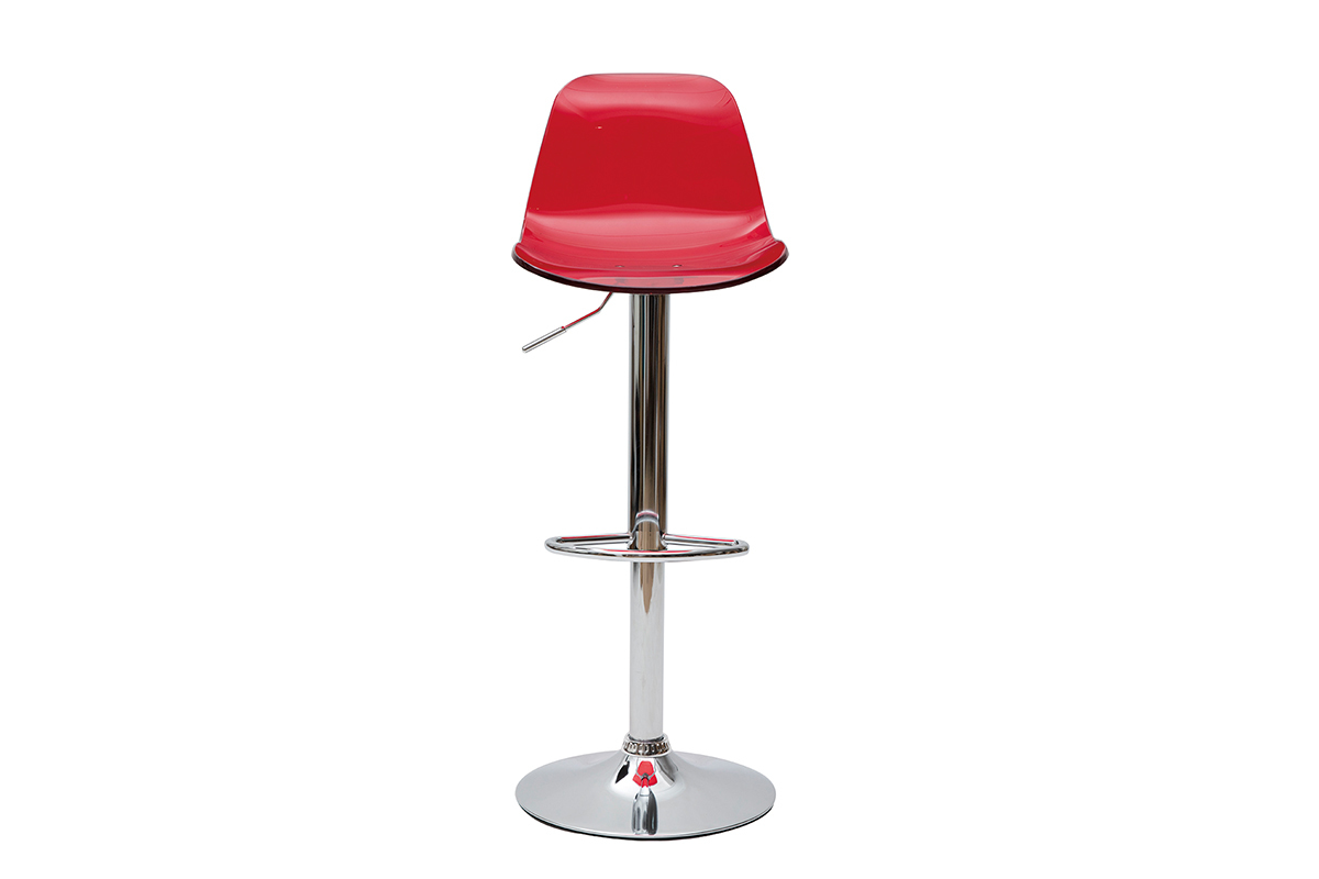 Design-Barhocker GALILEO Rot transparent