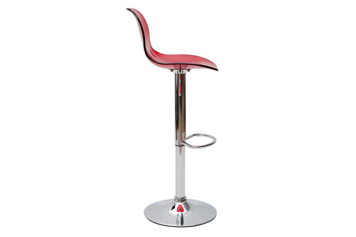 Design-Barhocker GALILEO Rot transparent