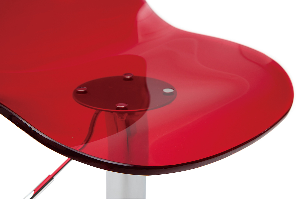 Design-Barhocker GALILEO Rot transparent