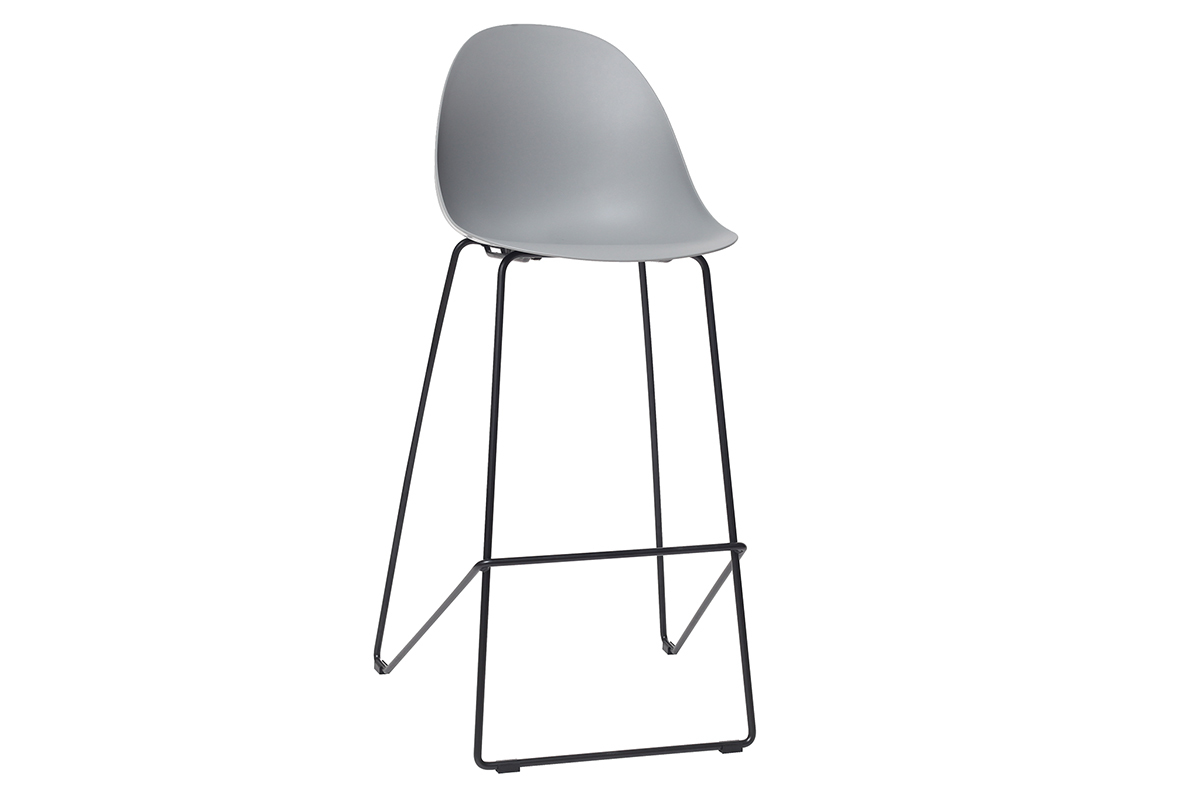 Design-Barhocker Grau 77cm (2er-Satz) CONCHA