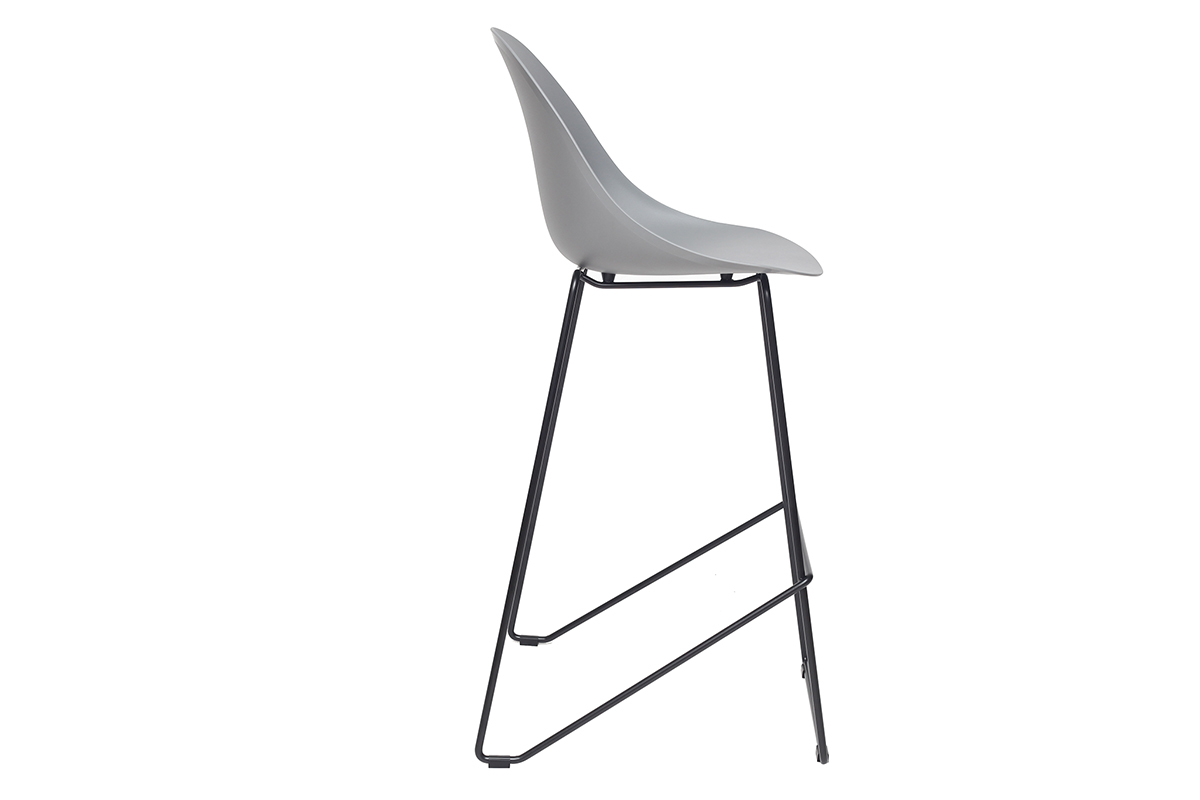 Design-Barhocker Grau 77cm (2er-Satz) CONCHA