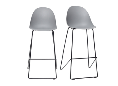 Design-Barhocker Grau 77&nbsp;cm (2er-Satz) CONCHA