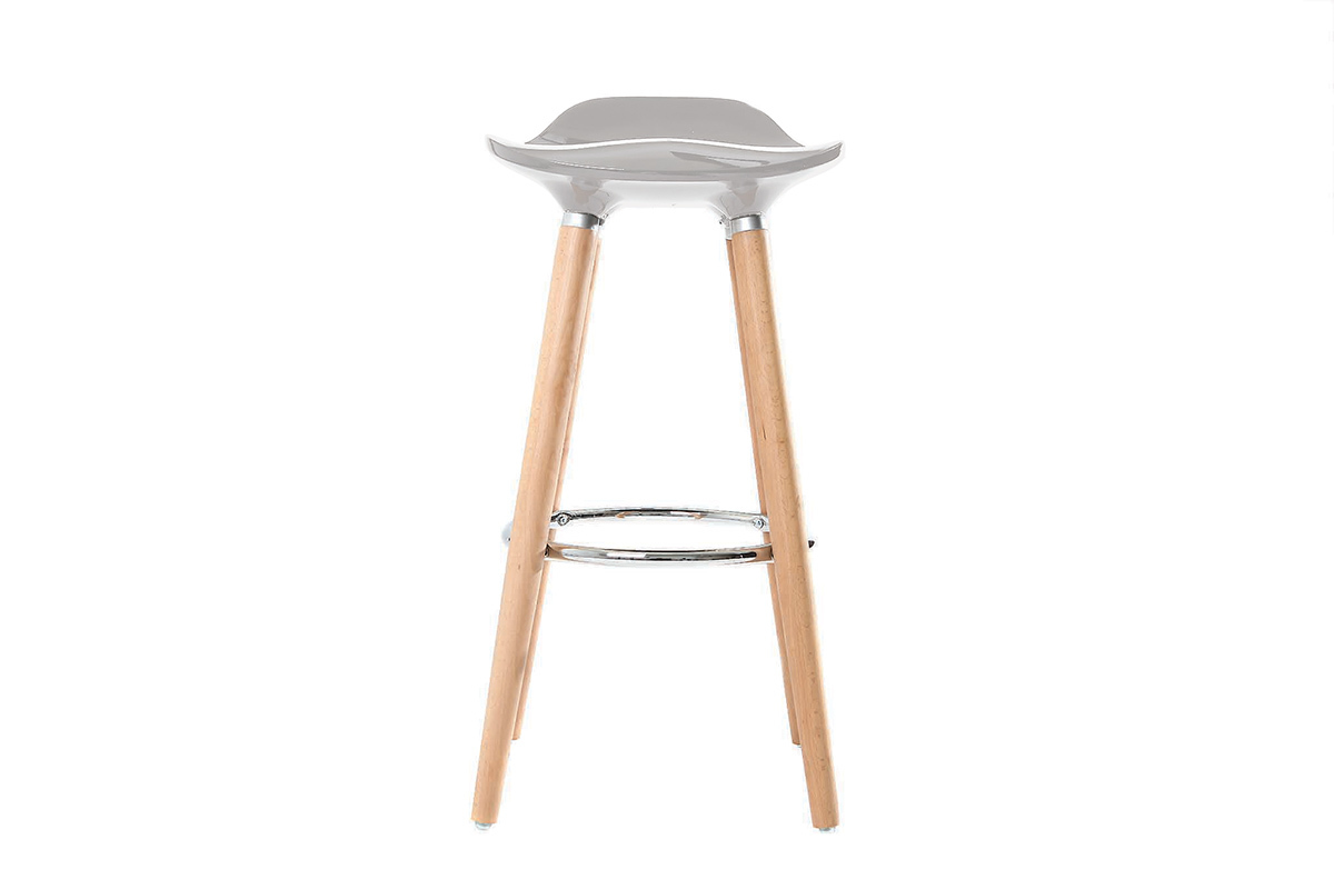 Design-Barhocker Grau skandinavisch 2er-Set GILDA