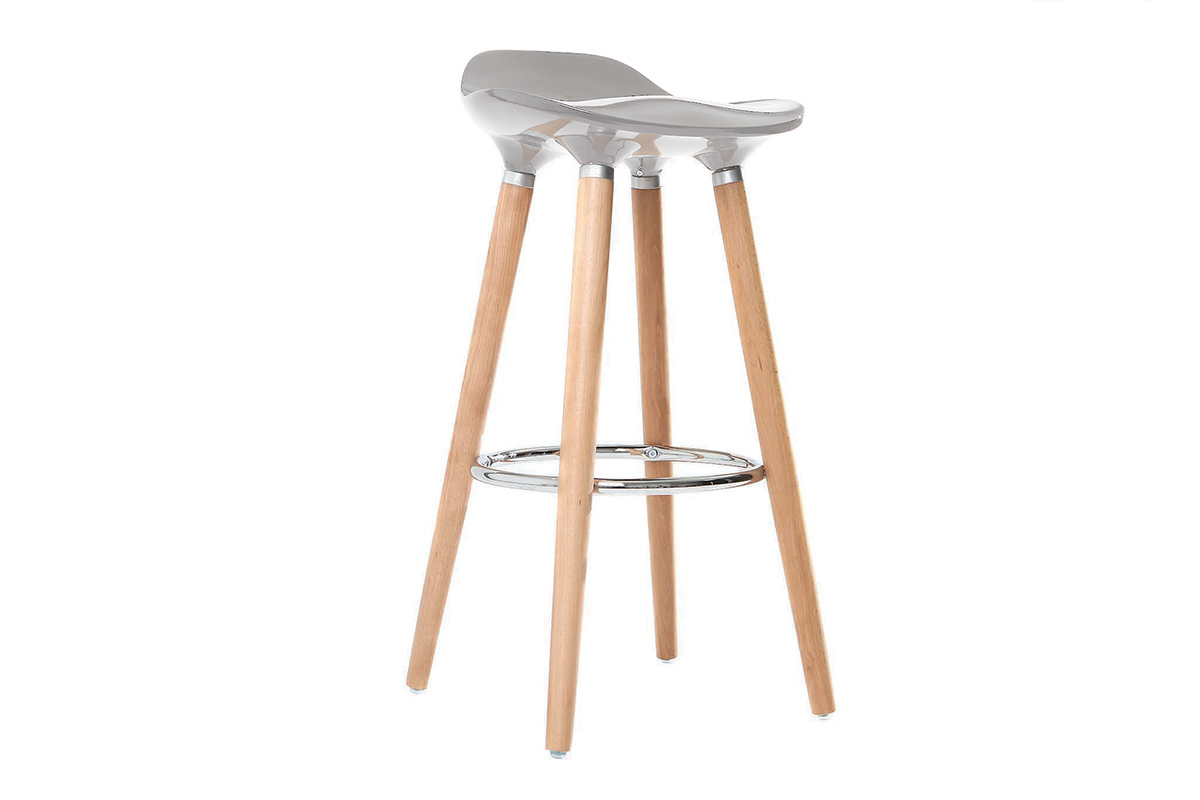 Design-Barhocker Grau skandinavisch 2er-Set GILDA