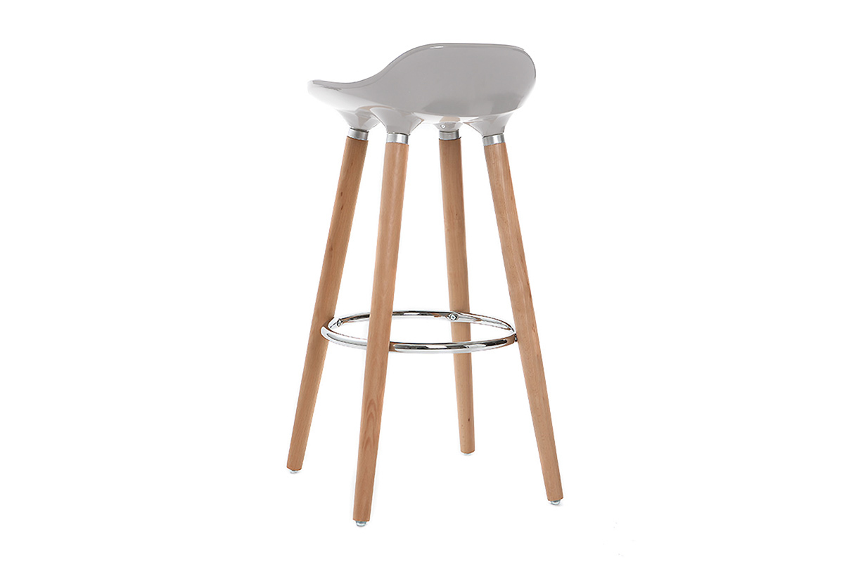 Design-Barhocker Grau skandinavisch 2er-Set GILDA