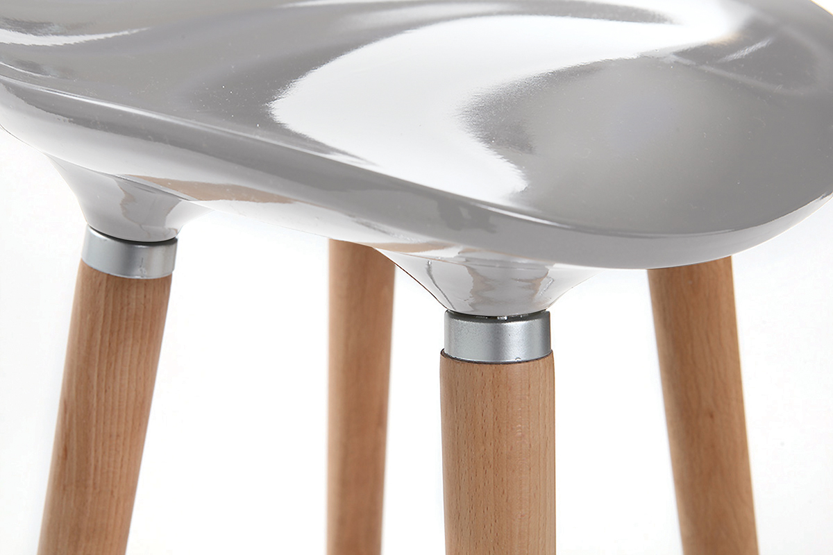 Design-Barhocker Grau skandinavisch 2er-Set GILDA
