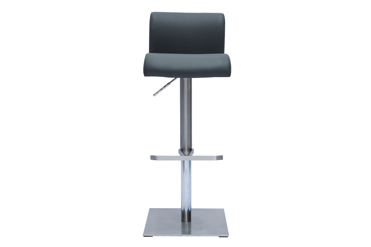 Design-Barhocker hhenverstellbar grau und gebrsteter Edelstahl SHEINA
