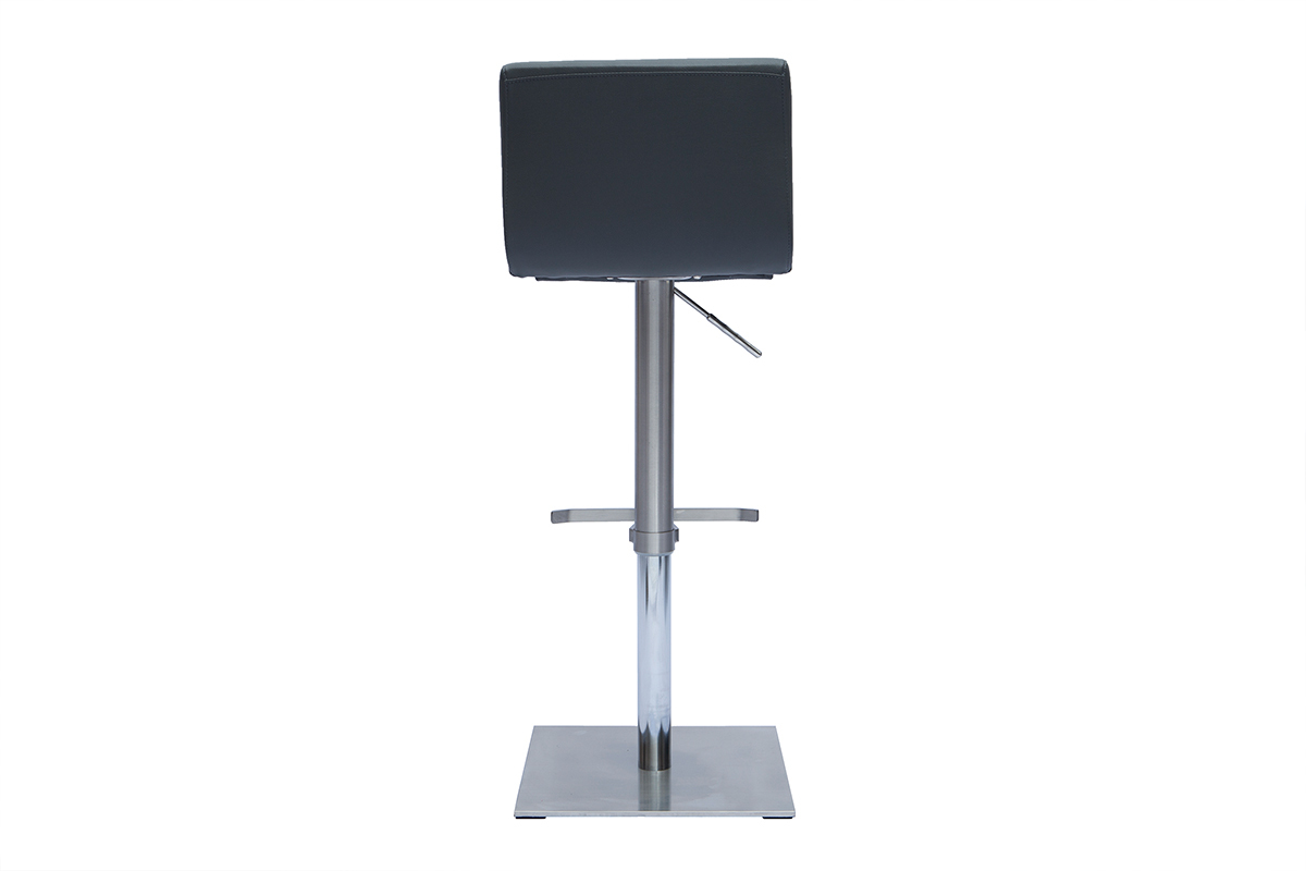 Design-Barhocker hhenverstellbar grau und gebrsteter Edelstahl SHEINA