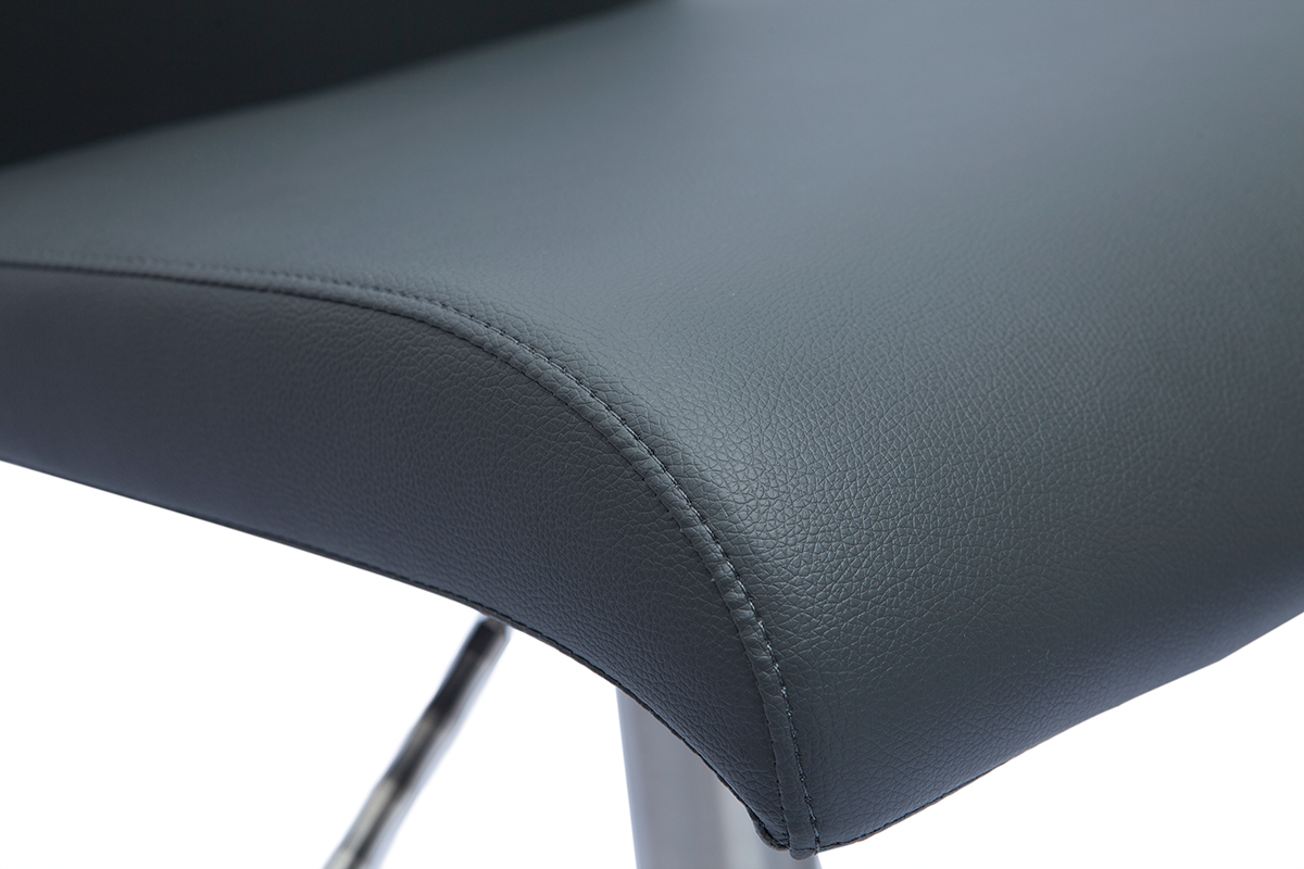 Design-Barhocker hhenverstellbar grau und gebrsteter Edelstahl SHEINA