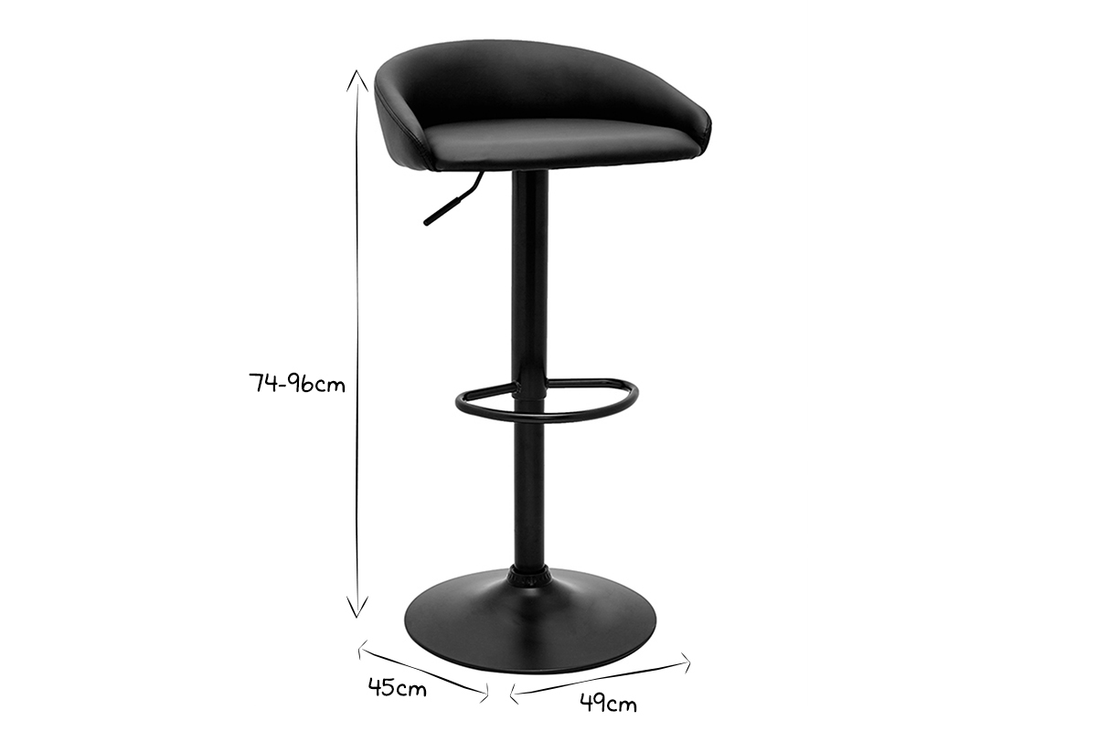 Design-Barhocker hhenverstellbar schwarz (2er-Set) REYNOLD