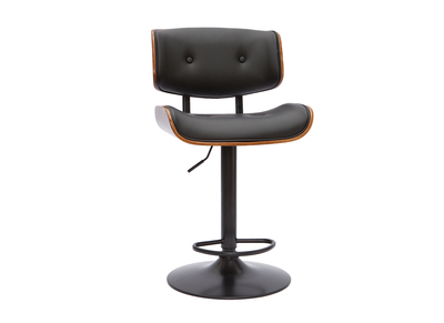 Design-Barhocker höhenverstellbar schwarz und dunkles Holz BASILE