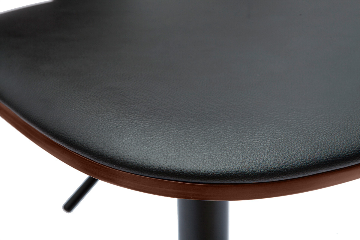Design-Barhocker hhenverstellbar schwarz und dunkles Holz BECK
