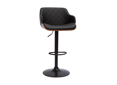 Design-Barhocker höhenverstellbar schwarz und dunkles Holz LUCIEN