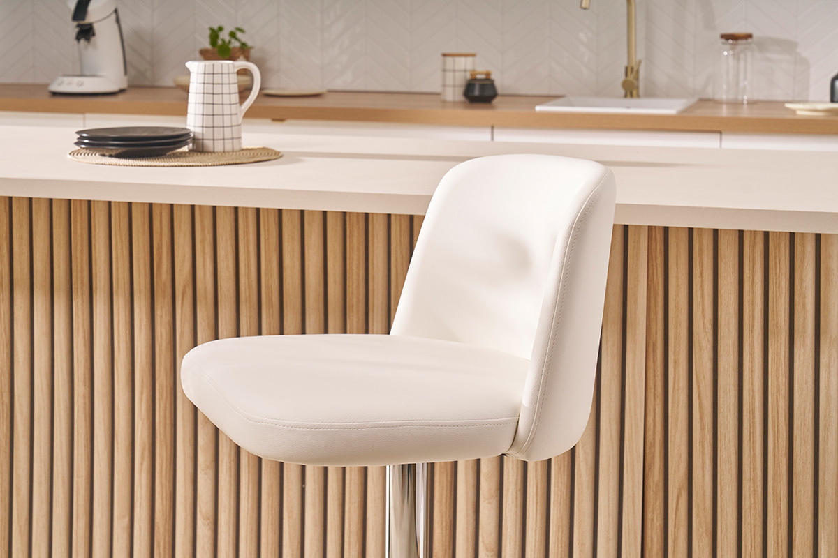 Design-Barhocker hhenverstellbar wei (2er-Set) MONTI