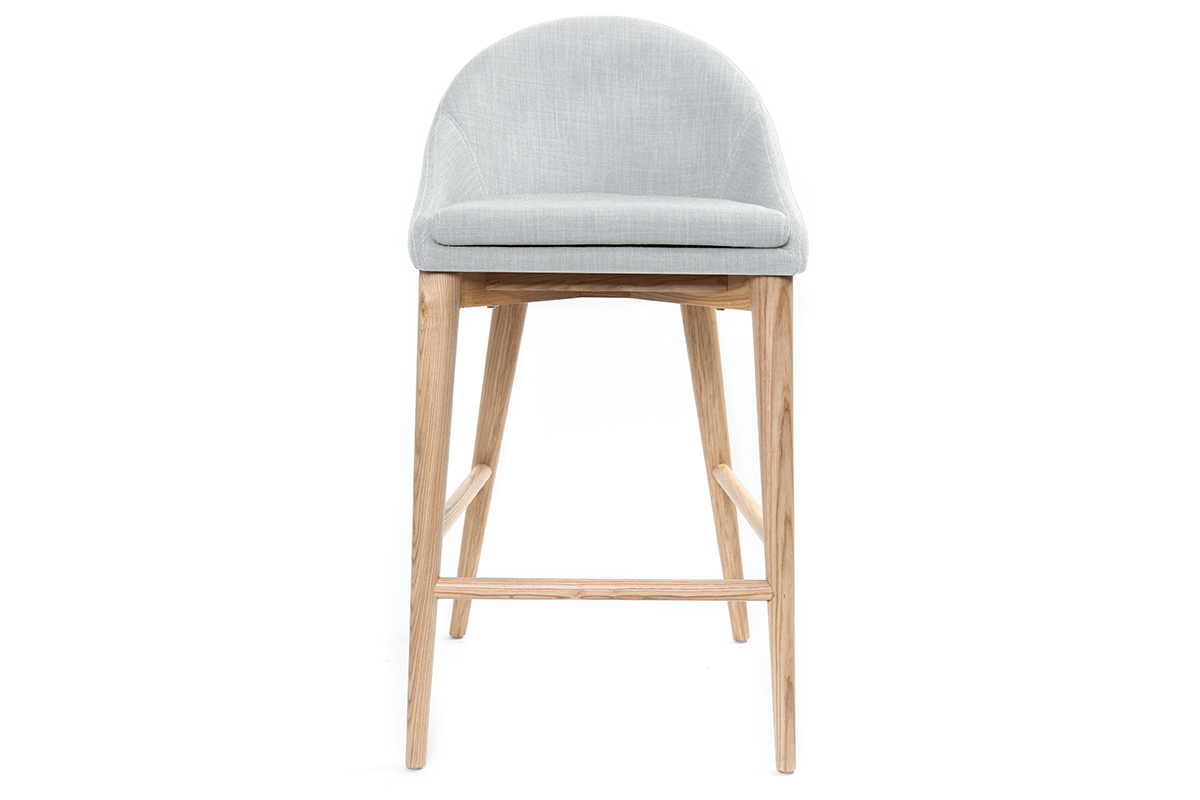 Design-Barhocker Holz Polyester Hellgrau 65 cm DALIA