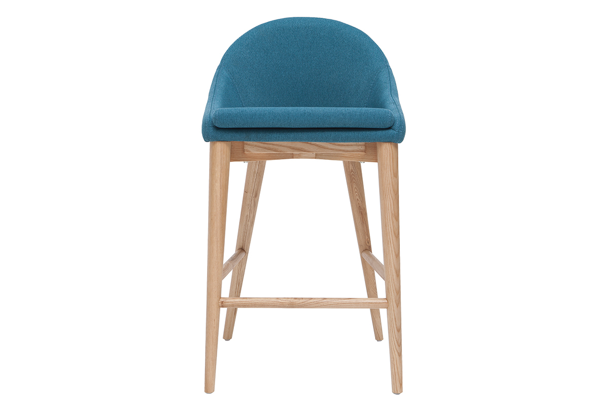 Design-Barhocker Holz Polyester Hellgrau 65 cm DALIA