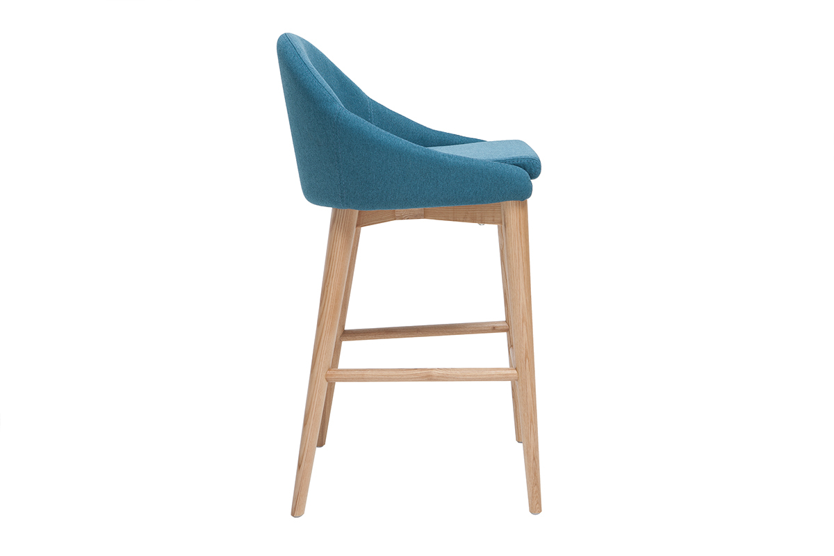 Design-Barhocker Holz Polyester Hellgrau 65 cm DALIA