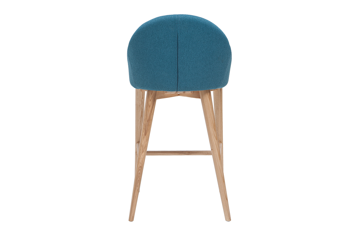Design-Barhocker Holz Polyester Hellgrau 65 cm DALIA