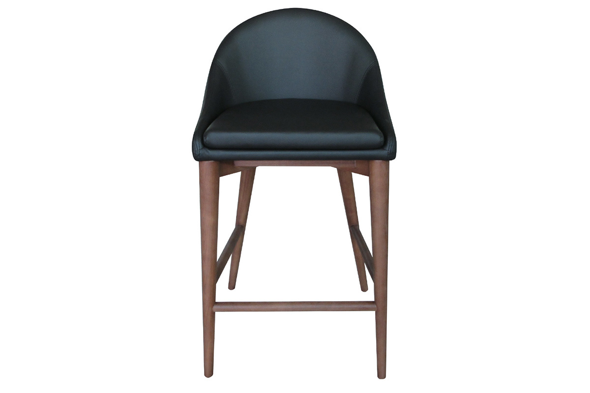 Design-Barhocker Holz PU Schwarz 65 cm DALIA